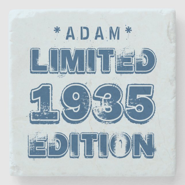 1935 oder Any Year Birthday Limited Edition 80th V Steinuntersetzer (Vorderseite)