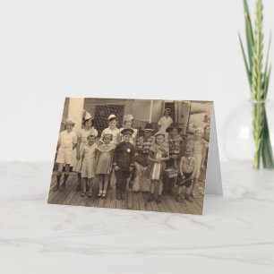 1935 Party für Kinder an Bord Karte