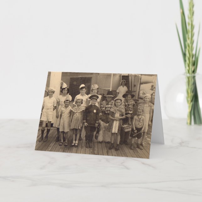 1935 Party für Kinder an Bord Karte (Vorderseite)