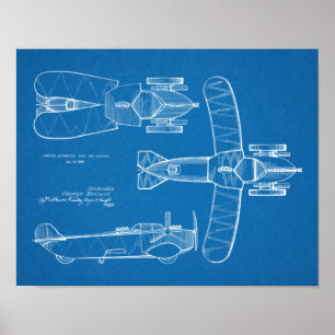 1935 Patent für ein Flugzeug mit fliegendem Kfz-Sc Poster