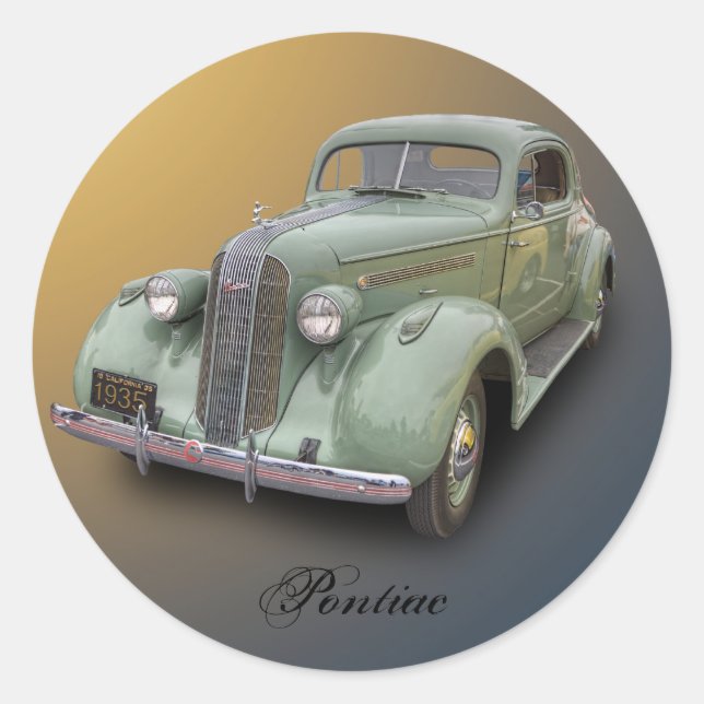 1935 PONTIAC RUNDER AUFKLEBER (Vorderseite)