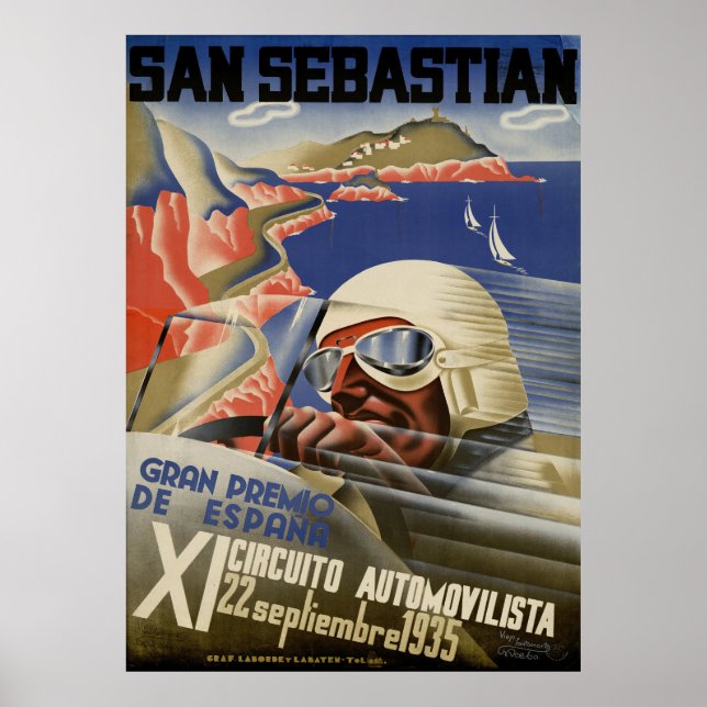 1935 San Sebastian Gran Premio Poster (Vorne)