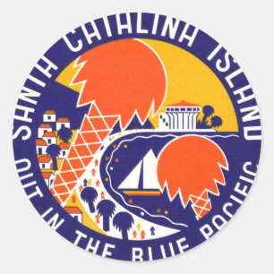 1935 Santa Catalina Island Runder Aufkleber
