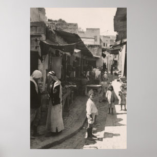 1935 Street in Nazareth, Gemüsemarkt Poster