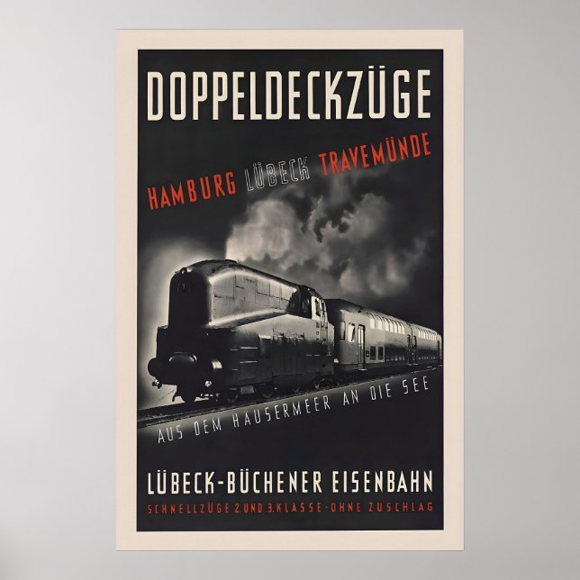 193637 German Railways Travel Poster Double deck (Vorne)