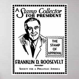 1936 Briefmarke Collector FDR für Präsident Poster