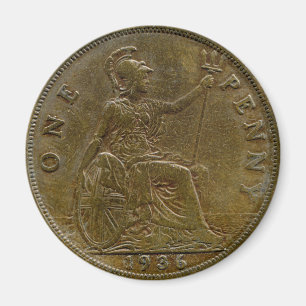 1936 Britischer Penny-Magnet Magnet