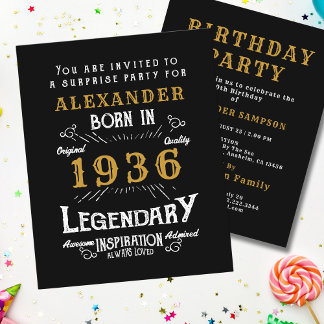 1936 Budget 90th Birthday Invitation Legend Flyer