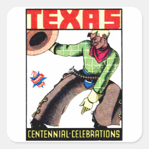 1936 Texas Centennial Quadratischer Aufkleber