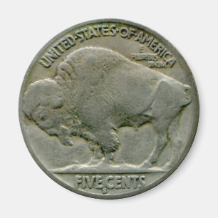 1936 US-amerikanischer "Buffalo"-Nickelmagnet-Schw Magnet