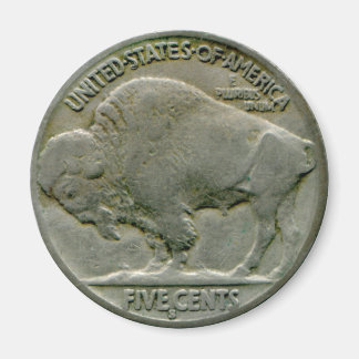1936 US-amerikanischer "Buffalo"-Nickelmagnet-Schw Magnet