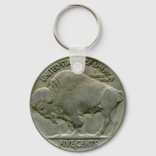 1936 US-Schlüsselanhänger "Buffalo"-Nickel-Schwanz Schlüsselanhänger