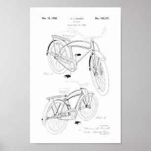 1936 Vintages Fahrradpatent Art Print Poster