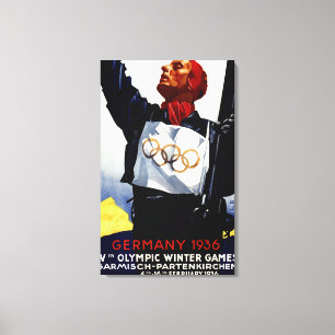 1936 Werbeplakat für Olympische Winterspiele Leinwanddruck