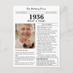 1936 Zeitung 90. Geburtstag Postkarte