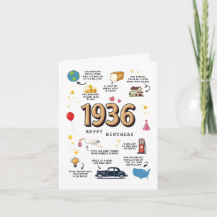 1936Geburtstagskarte für Vater oder Mama Karte