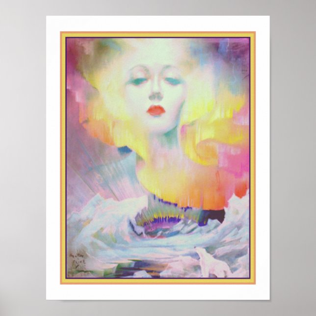 1937 "Aurora Borealis" Art Deco Poster (Vorne)