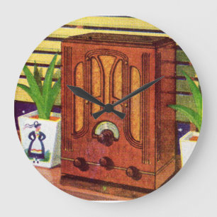 1937 cathedral radio große wanduhr