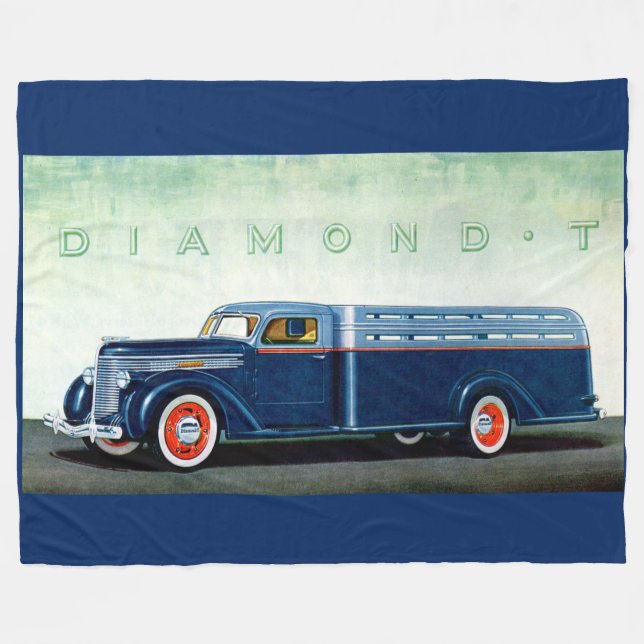 1937 Diamond-T-Blue LKW Fleecedecke (Vorderseite (Horizontal))