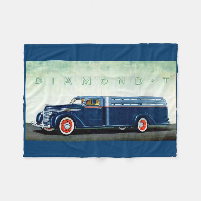 1937 Diamond-T-Blue LKW Fleecedecke (Vorderseite (Horizontal))