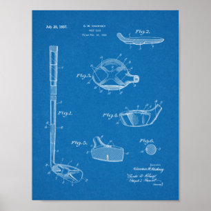 1937 Golf Club Patentkunst Zeichnend Printwerbung Poster