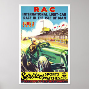 1937 Isle of Man Vintager Rennsport Poster