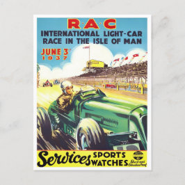 1937 Isle of Man Vintager Rennsport Postkarte