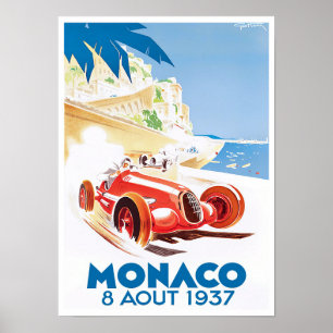 1937 Monaco Grand Prix Vintages Rennposter Poster