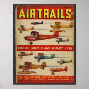 1938 Aviation Magazine Flugzeug Cover Art Druck Poster
