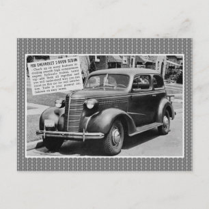 1938 Chevrolet 2-Türer-Limousine Oldtimer Postkarte