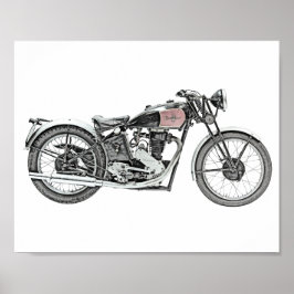 1938 Excelsior Warrior Motorrad Poster