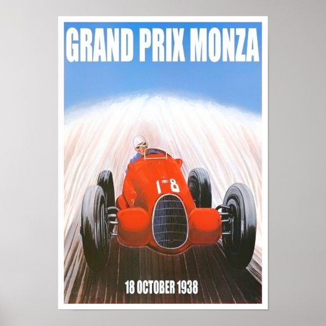 1938 Monza Grand Prix Vintages Rennposter Poster (Vorne)