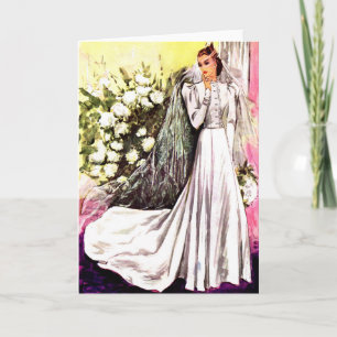 1938 Wedding Gown Print Karte