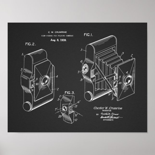 1939 Faltkamera Patent Art Zeichnend Druck Poster (Vorne)