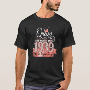 1939 Geborene Frauen I Elegante Black Rose Party O T-Shirt