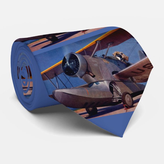 1939 Grumman F-2 Flugzeugdruck Krawatte (Gerollt)