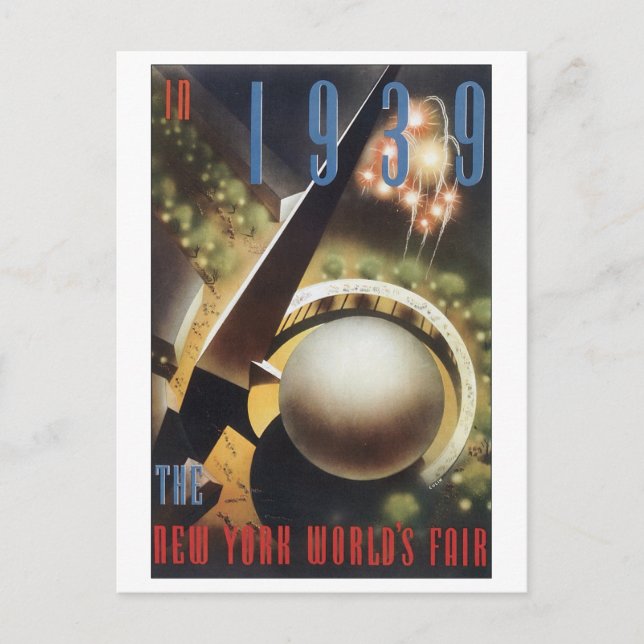 1939 New York World's Fair Postkarte (Vorderseite)