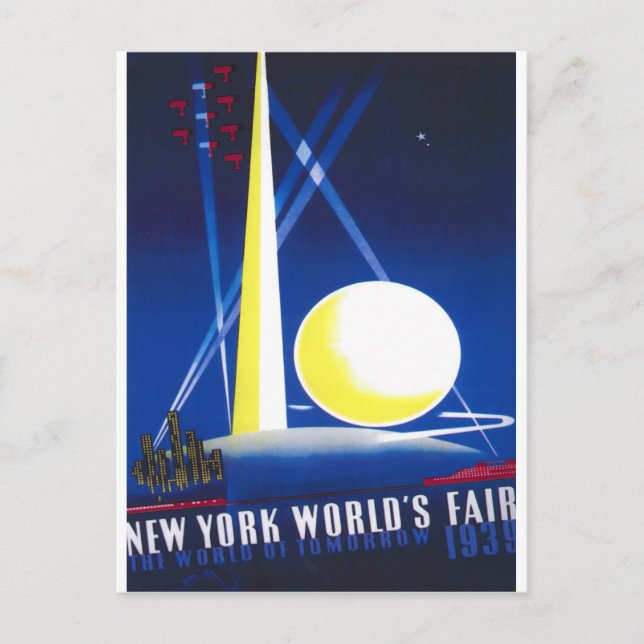 1939 New Yorker Weltmesse Postkarte (Vorderseite)