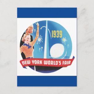1939 New Yorks World's Fair Vintage Travel Poster Postkarte