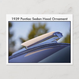 1939 Pontiac Sedan Hood Ornament Postkarte