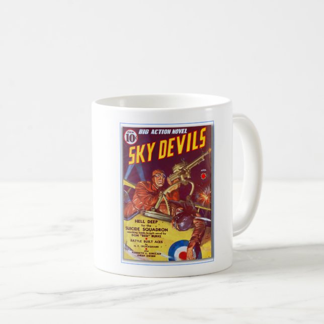 1939 Sky Devils PULP MAGAZIN COVER Kaffeetasse (VorderseiteRechts)