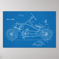 1939 Vintages Fahrrad Patent Blueprint Art Print