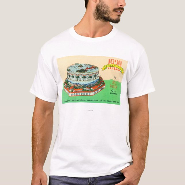 1939 Weltmesse-Kuchen durch Bill-Bäcker in Ojai T-Shirt (Vorderseite)