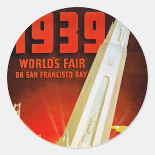 1939 Weltmesse San Francisco Runder Aufkleber