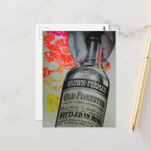 1939 Whiskey Mixed Media Collage Postkarte