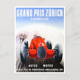 1939 Zürcher Grand-Prix-Veteranenrennen Postkarte
