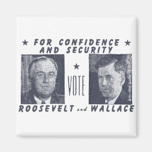 1940 Abstimmung Roosevelt + Wallace, grau Magnet