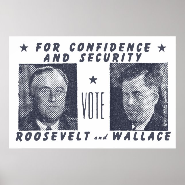 1940 Abstimmung Roosevelt + Wallace, grau Poster (Vorne)