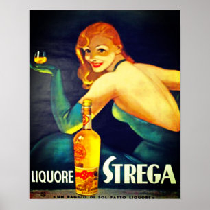 1940 Liquore Strega Werbeplakat Poster