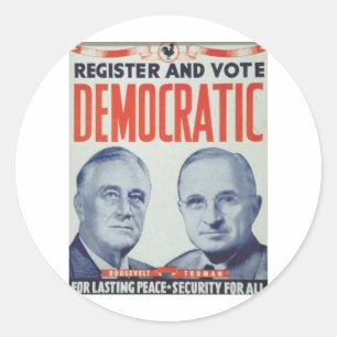 1940 Roosevelt - Truman Runder Aufkleber